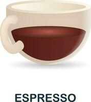 espresso ícone. 3d ilustração a partir de café coleção. criativo espresso 3d ícone para rede projeto, modelos, infográficos e Mais vetor