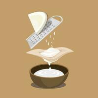 coco leite processo tradicional Comida ingrediente em formação símbolo desenho animado ilustração vetor