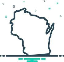 misturar ícone para Wisconsin vetor