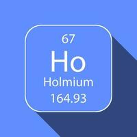 hólmio símbolo com grandes sombra Projeto. químico elemento do a periódico mesa. vetor ilustração.