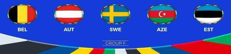 grupo f qualifica para a 2024 europeu futebol torneio. vetor