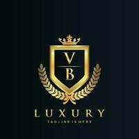 vb carta inicial com real luxo logotipo modelo vetor