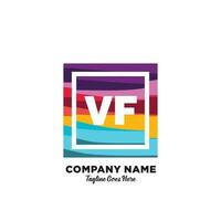 vf inicial logotipo com colorida modelo vetor. vetor
