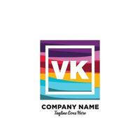 vk inicial logotipo com colorida modelo vetor. vetor