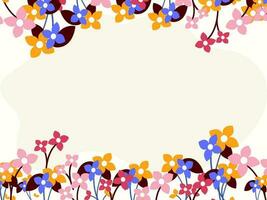 colorida flores decorado fronteira fundo com espaço para texto. vetor