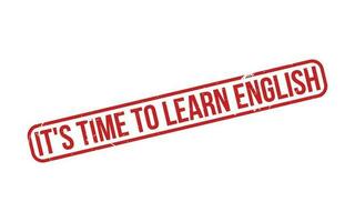 Está Tempo para aprender Inglês borracha carimbo foca vetor