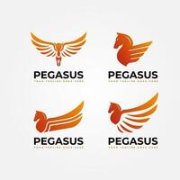 moderno pegasus logotipo vetor Projeto dentro gradiente laranja cor