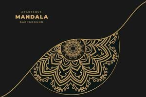 mandala luxo fundo, luxo mandala fundo com arabesco padronizar árabe islâmico leste estilo para Casamento cartão, livro cobrir vetor