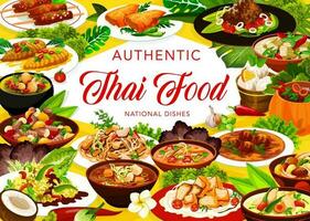 Tailândia cozinha restaurante refeições vetor bandeira