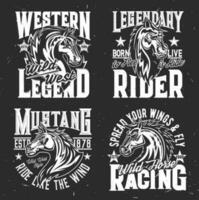 cavalo corridas, pólo equitação clube equitação camiseta impressão vetor