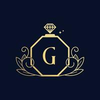 vetor Prêmio luxuoso perfume logotipo g