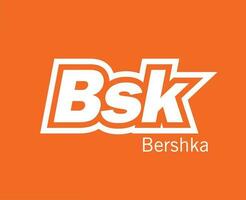 bershka bsk marca roupas logotipo símbolo branco Projeto roupa esportiva moda vetor ilustração com laranja fundo