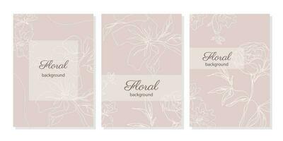 elegante vetor floral fundo. na moda Projeto modelos para cartão postal, Casamento convite, folheto, folheto, poster, social meios de comunicação postar