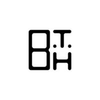 bth letter logo design criativo com gráfico vetorial, bth logotipo simples e moderno. vetor