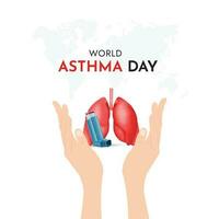 postagem de mídia social do dia mundial da asma vetor