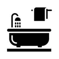 banho banheira vetor sólido ícone . . simples estoque ilustração estoque