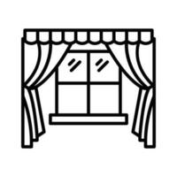 cortina vetor esboço ícone . simples estoque ilustração estoque