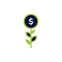 ícone vetor conceito do dólares em plantas este crescer metáfora para investimento e poupança depósitos este trazer lucro. pode usava para social meios de comunicação, local na rede Internet, rede, poster, Móvel apps