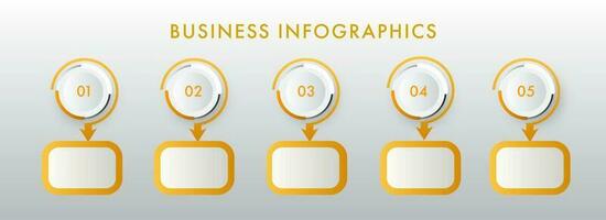 o negócio infográficos Linha do tempo diagramas disposição com cinco opções em cinzento fundo. vetor