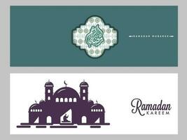 Ramadã kareem ou Ramadã Mubarak cabeçalho ou bandeira definir. vetor