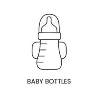 garrafa para bebês ícone linha dentro vetor, ilustração do crianças pratos. vetor