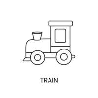 trem, brinquedo estrada de ferro para crianças linha ícone dentro vetor, ilustração para crianças conectados loja. vetor
