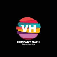 vh inicial logotipo com colorida modelo vetor. vetor