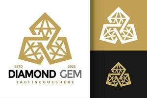 carta uma diamante gema logotipo vetor ícone ilustração