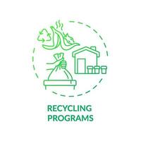 ícone do conceito de programas de reciclagem vetor