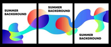 conjunto do colorida verão fundo com gradiente fluido e cópia de espaço. vertical bandeira vetor