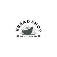 distintivo de padaria ou ilustração em vetor retrô rótulo. loja de pão, mercado de alimentos, café, restaurante etc. ilustração vetorial