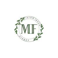 mf inicial beleza floral logotipo modelo vetor