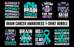cérebro Câncer consciência t camisa pacote, mental saúde consciência t camisa pacote, mundo esclerose dia t camisa, leucemia consciência t camisa vetor