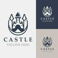 castelo logotipo gráfico modelo projeto, antigo castelo vintage vetor