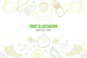 frutas esboço arte ilustração vetor
