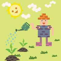 pixel arte para mundo meio Ambiente dia vetor