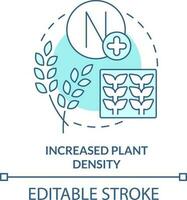 aumentado plantar densidade turquesa conceito ícone. fonte do agrícola produtividade abstrato idéia fino linha ilustração. isolado esboço desenho. editável acidente vascular encefálico vetor