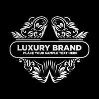 luxo marca prata logotipo floral Projeto vetor
