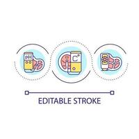 tecnologia do Comida inspeção ciclo conceito ícone. eficaz métodos para ao controle produtos qualidade abstrato idéia fino linha ilustração. isolado esboço desenho. editável acidente vascular encefálico vetor