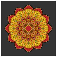 Mandala colorida vintage com ornamento floral. Est de estilo Boho vetor