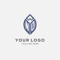 não logotipo com folha forma, limpar \ limpo e moderno monograma inicial logotipo Projeto vetor