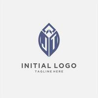 jt logotipo com folha forma, limpar \ limpo e moderno monograma inicial logotipo Projeto vetor