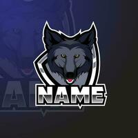 esports mascote logotipo modelo com Lobo personagem vetor