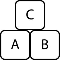 cartas uma b c ícone vetor ilustração