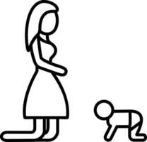 mãe e bebê ícone vetor ilustração