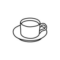 caneca café vidro linha simples criativo logotipo vetor