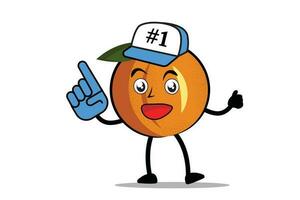 laranja desenho animado mascote ou personagem é aqui para providenciar Apoio, suporte Como uma apoiante vetor