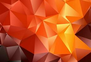capa de mosaico de triângulo de vetor laranja escuro.