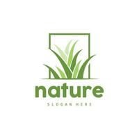 verde Relva logotipo, natureza plantar vetor, agricultura folha simples projeto, modelo ícone ilustração vetor