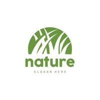 verde Relva logotipo, natureza plantar vetor, agricultura folha simples projeto, modelo ícone ilustração vetor